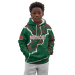 Morocco Football Custom Kid Hoodie Grunge Motifs
