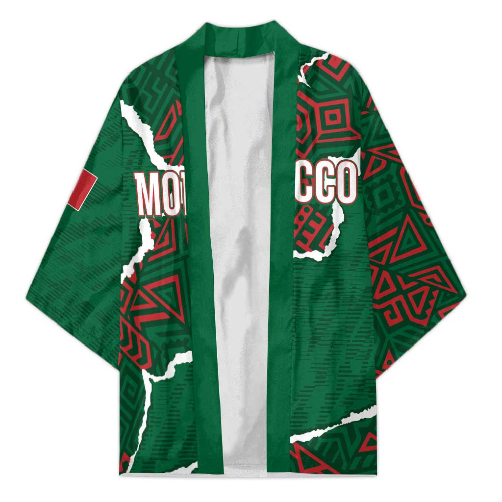 Morocco Football Custom Kimono Grunge Motifs