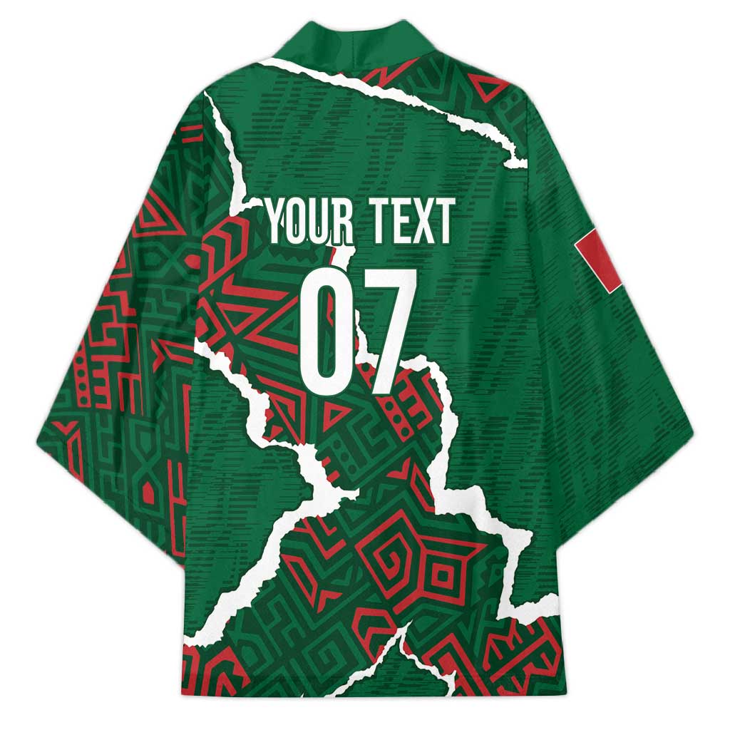 Morocco Football Custom Kimono Grunge Motifs