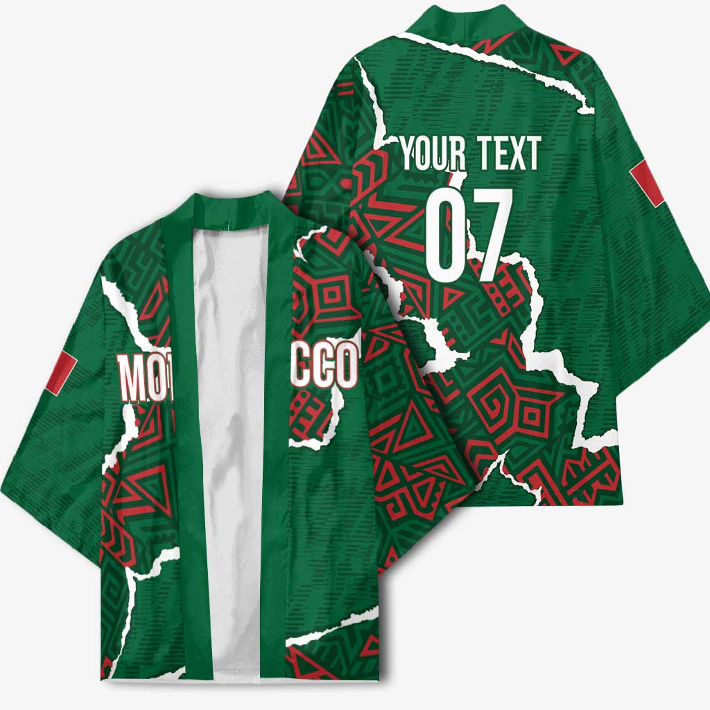 Morocco Football Custom Kimono Grunge Motifs