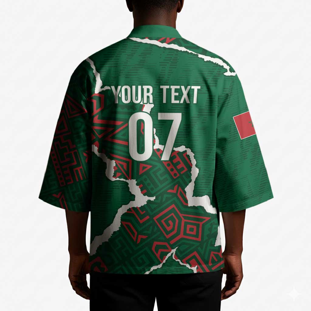 Morocco Football Custom Kimono Grunge Motifs