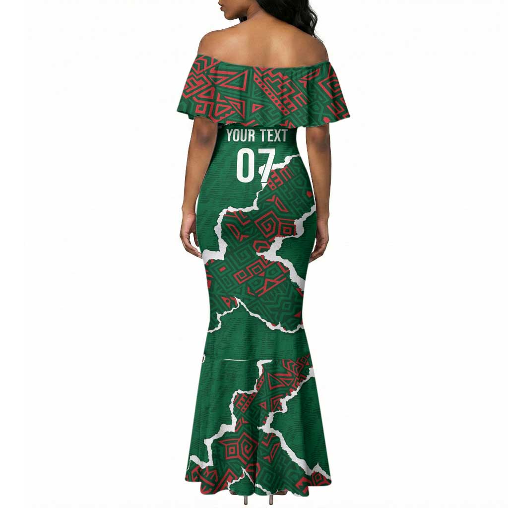 Morocco Football Custom Mermaid Dress Grunge Motifs
