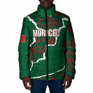 Morocco Football Custom Padded Jacket Grunge Motifs