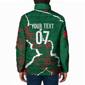 Morocco Football Custom Padded Jacket Grunge Motifs