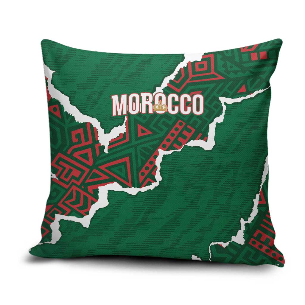 Morocco Football Pillow Cover Grunge Motifs
