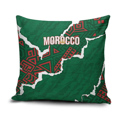 Morocco Football Pillow Cover Grunge Motifs