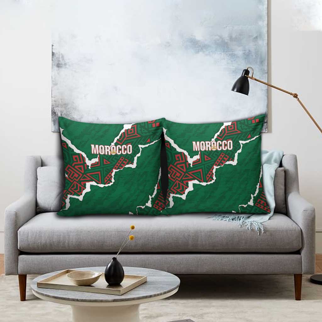 Morocco Football Pillow Cover Grunge Motifs