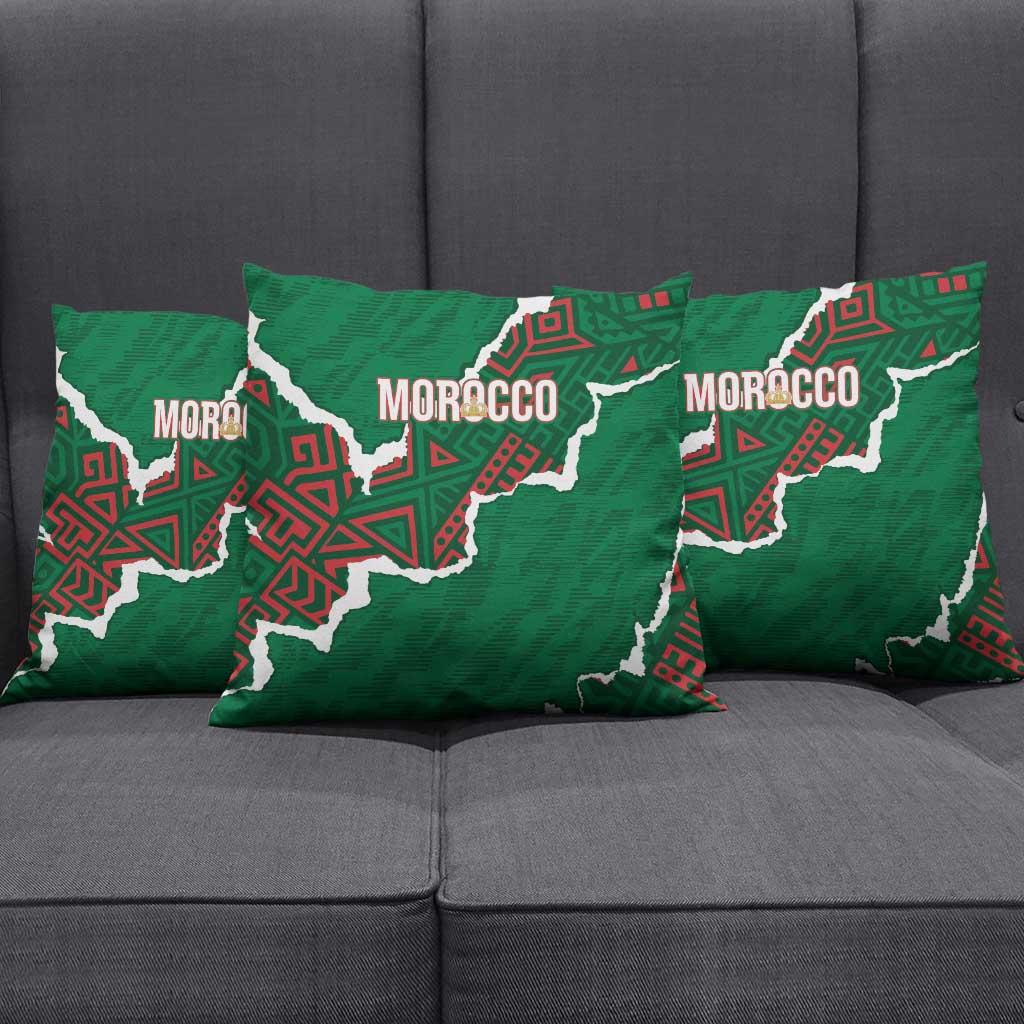 Morocco Football Pillow Cover Grunge Motifs