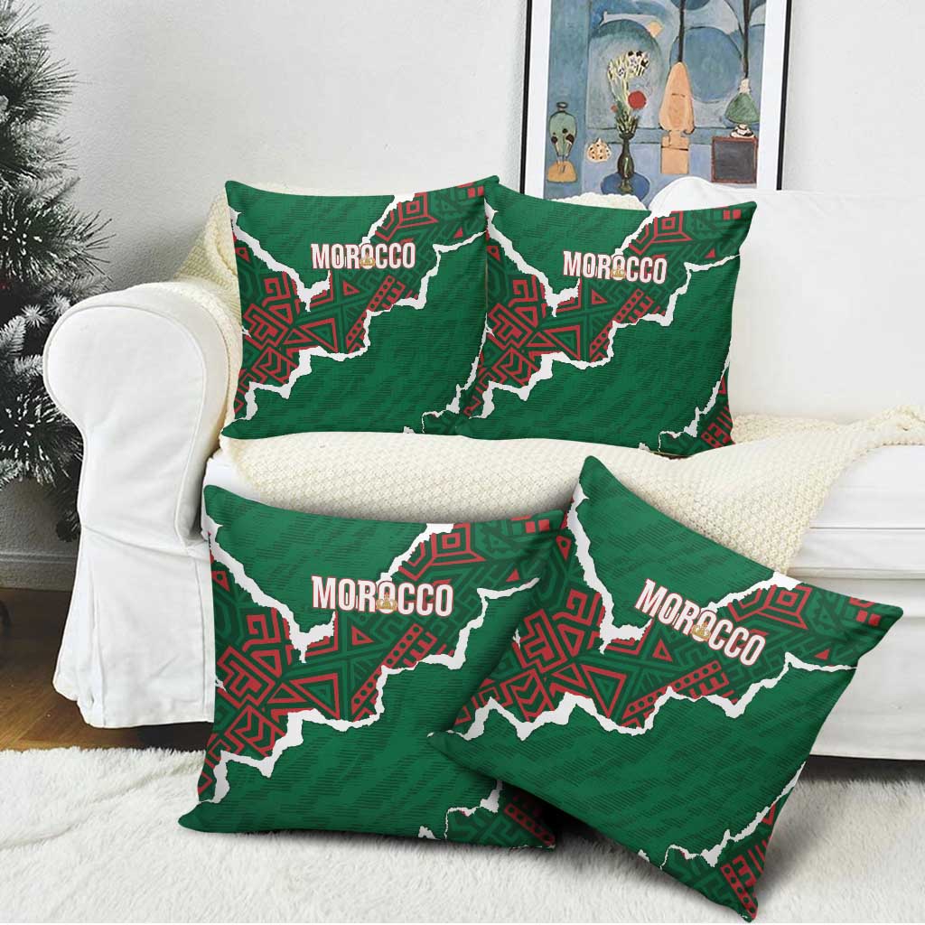 Morocco Football Pillow Cover Grunge Motifs