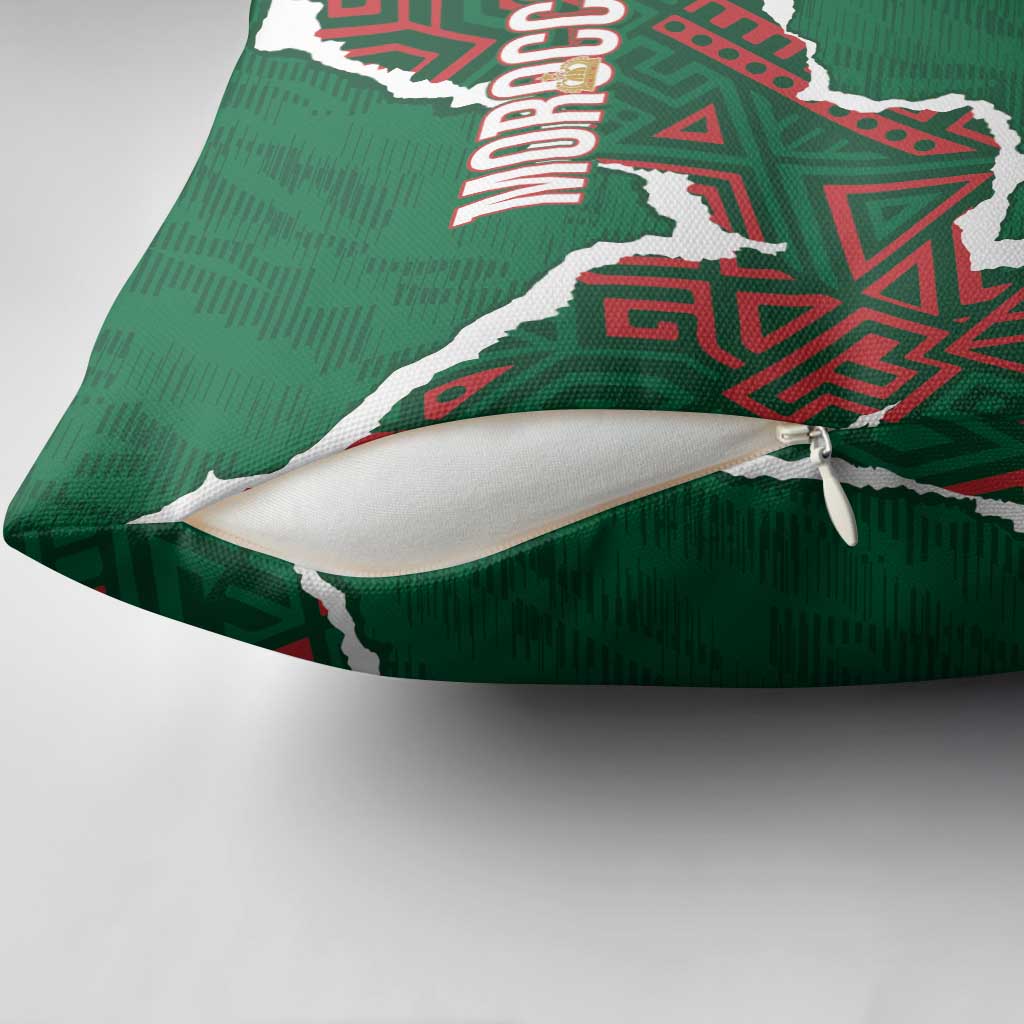 Morocco Football Pillow Cover Grunge Motifs