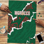 Morocco Football Puzzle Grunge Motifs