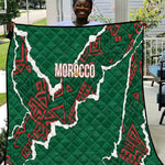 Morocco Football Quilt Grunge Motifs
