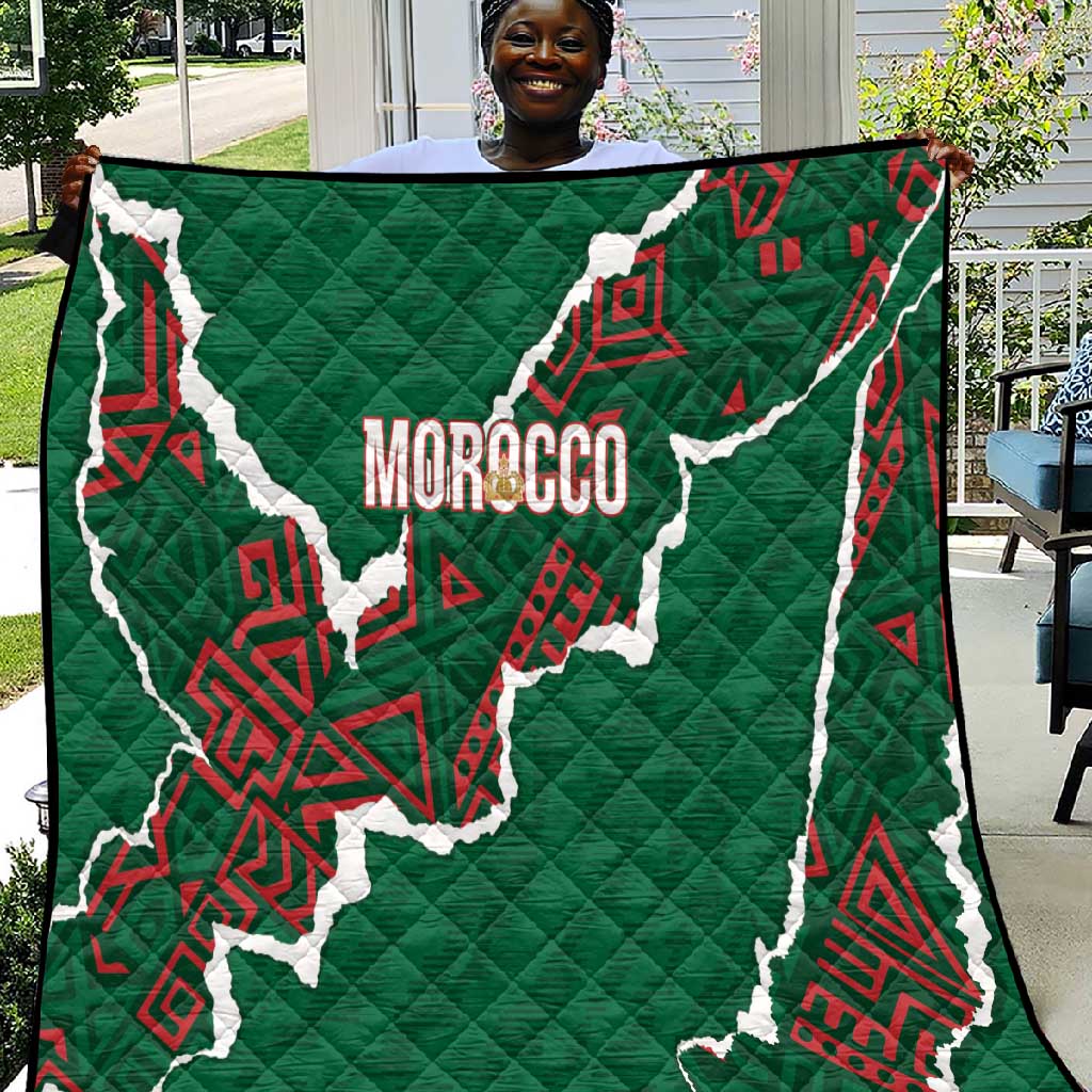 Morocco Football Quilt Grunge Motifs