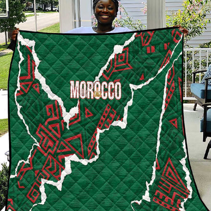 Morocco Football Quilt Grunge Motifs