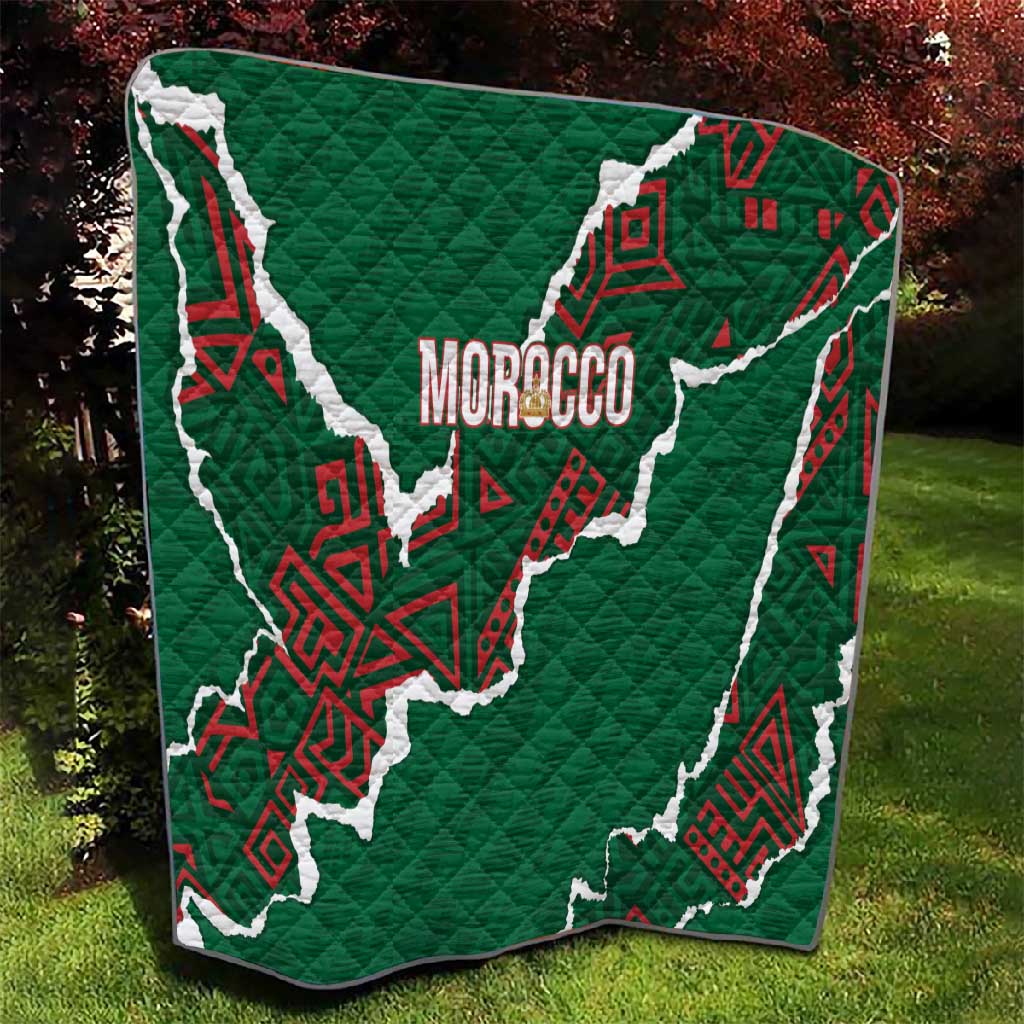Morocco Football Quilt Grunge Motifs