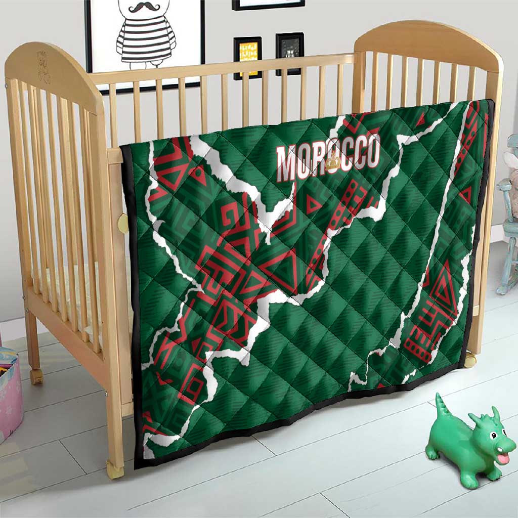 Morocco Football Quilt Grunge Motifs