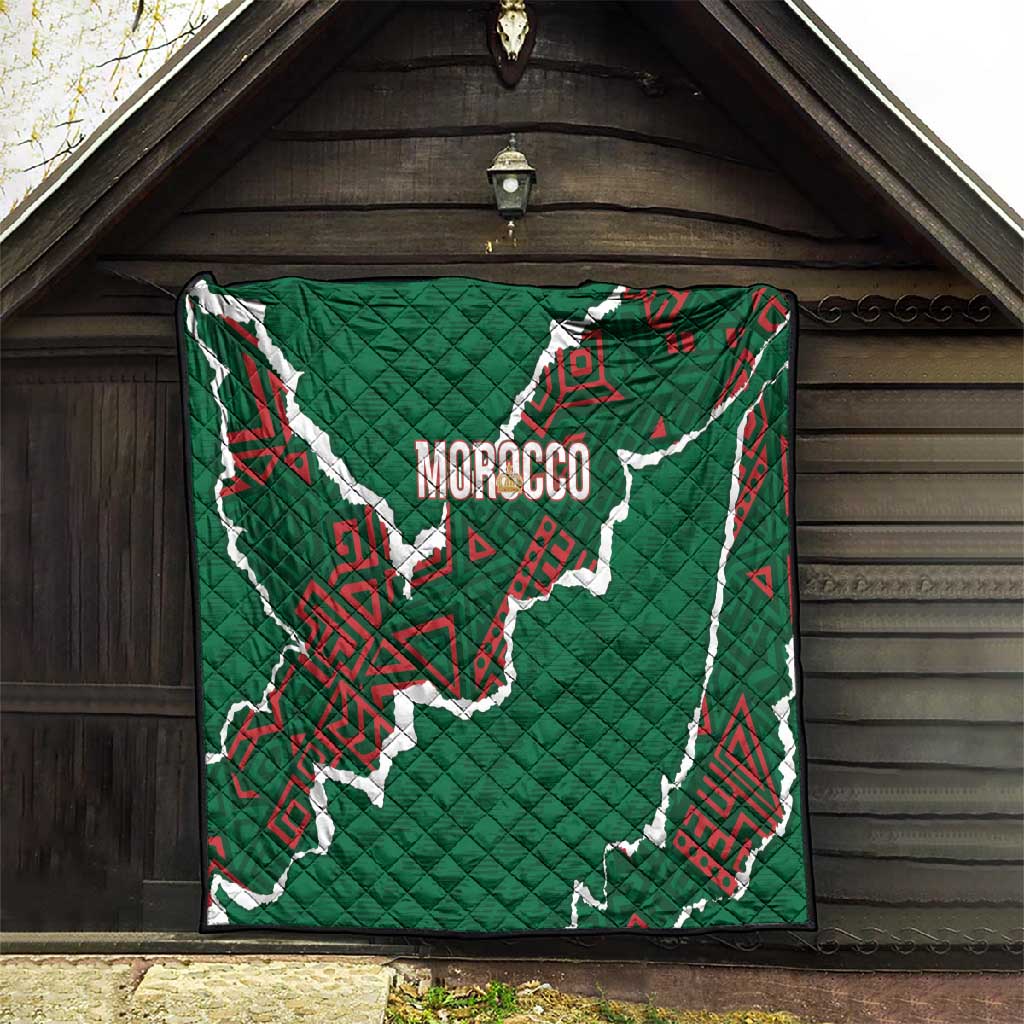 Morocco Football Quilt Grunge Motifs