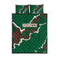 Morocco Football Quilt Bed Set Grunge Motifs