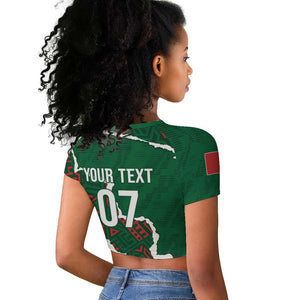 Morocco Football Custom Raglan Cropped T shirt Grunge Motifs