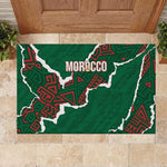 Morocco Football Rubber Doormat Grunge Motifs