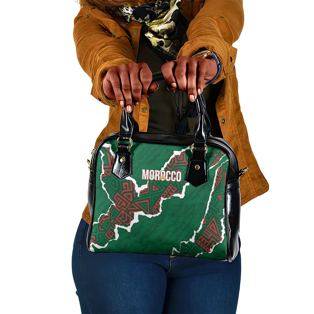 Morocco Football Shoulder Handbag Grunge Motifs