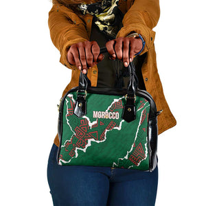 Morocco Football Shoulder Handbag Grunge Motifs