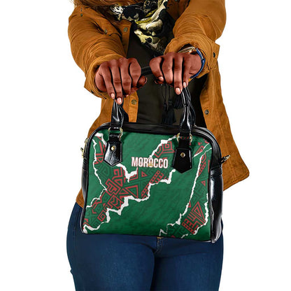 Morocco Football Shoulder Handbag Grunge Motifs
