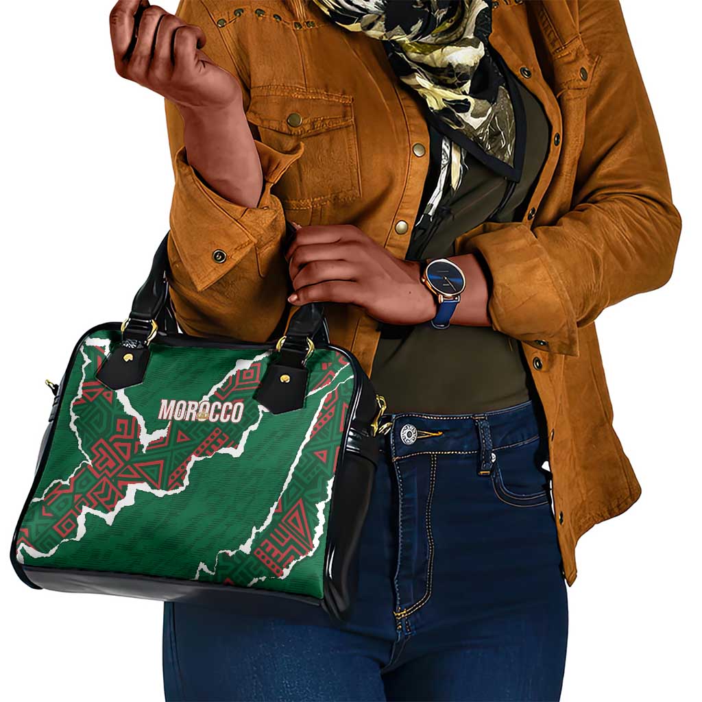 Morocco Football Shoulder Handbag Grunge Motifs