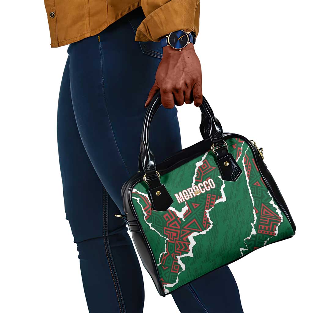 Morocco Football Shoulder Handbag Grunge Motifs
