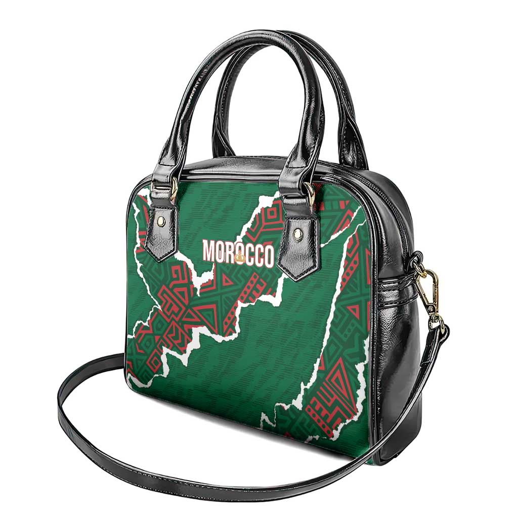 Morocco Football Shoulder Handbag Grunge Motifs
