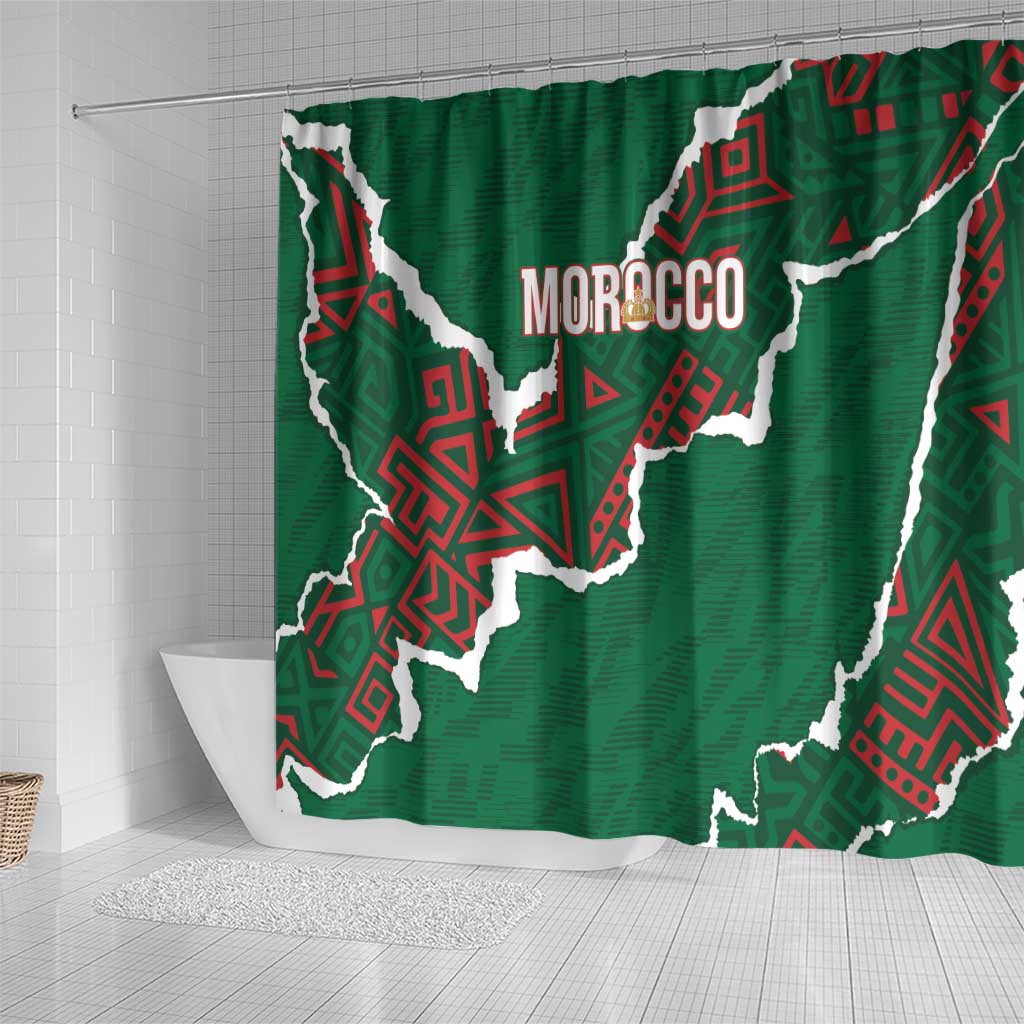 Morocco Football Shower Curtain Grunge Motifs