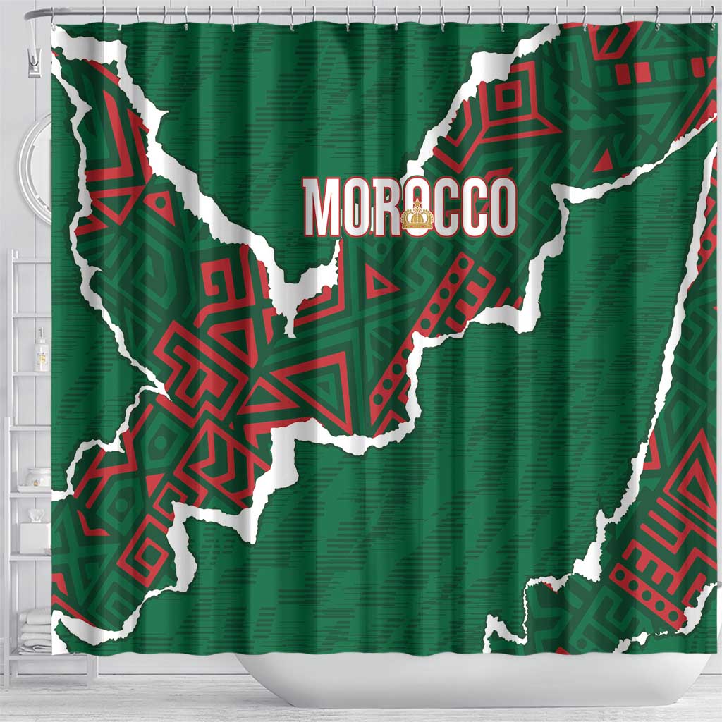 Morocco Football Shower Curtain Grunge Motifs