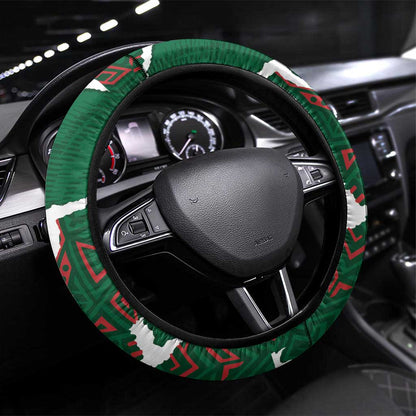 Morocco Football Steering Wheel Cover Grunge Motifs