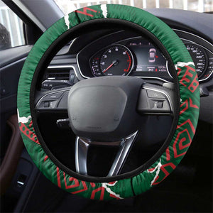 Morocco Football Steering Wheel Cover Grunge Motifs