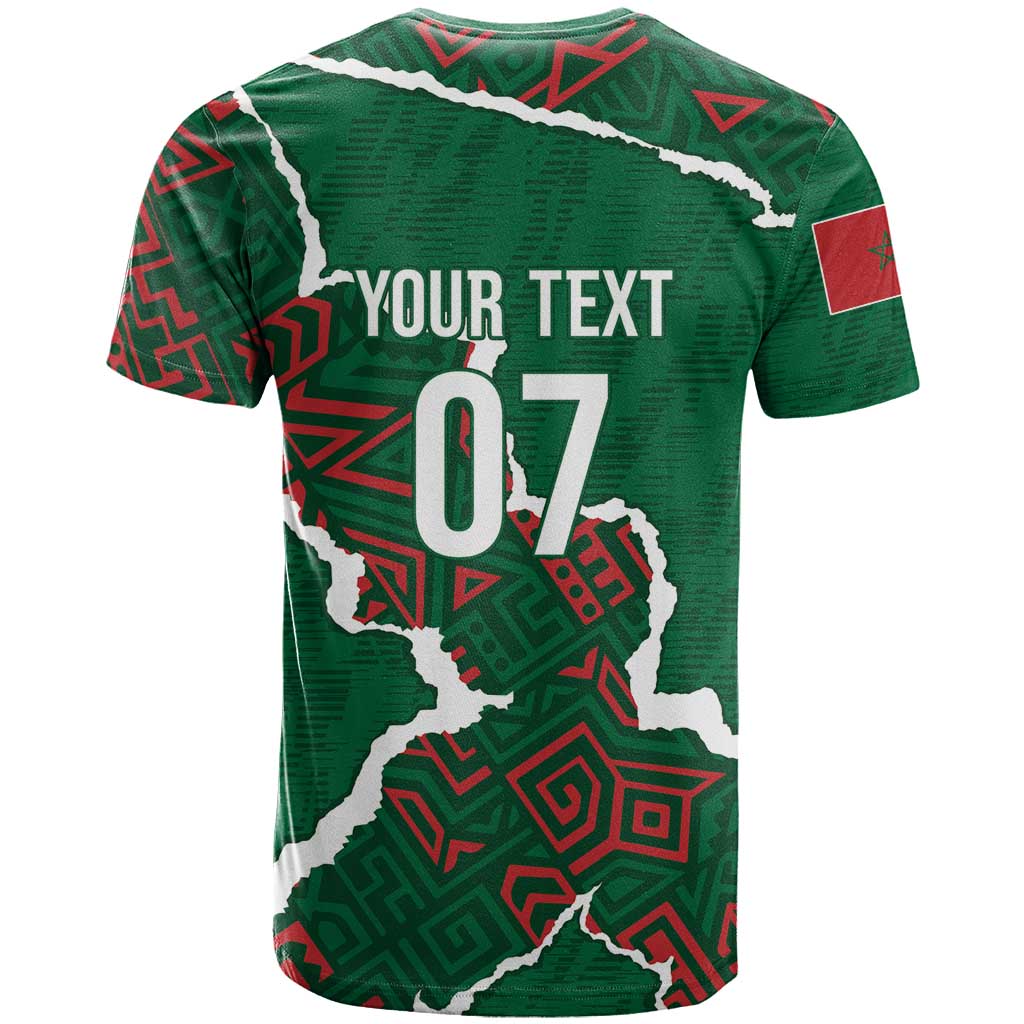 Morocco Football Custom T shirt Grunge Motifs