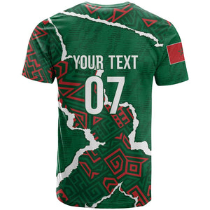 Morocco Football Custom T shirt Grunge Motifs