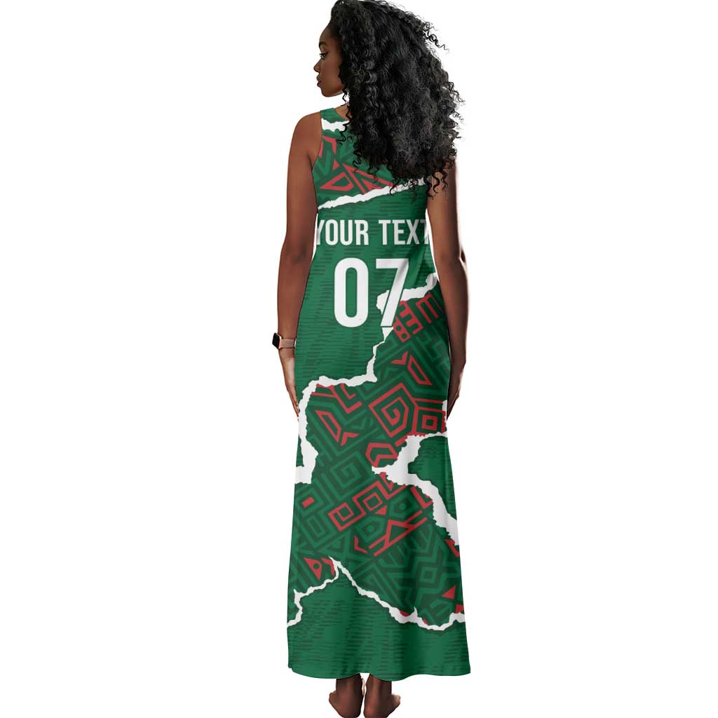 Morocco Football Custom Tank Maxi Dress Grunge Motifs