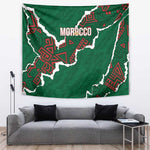 Morocco Football Tapestry Grunge Motifs
