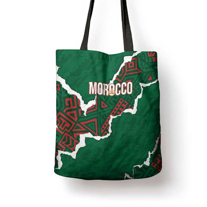 Morocco Football Tote Bag Grunge Motifs