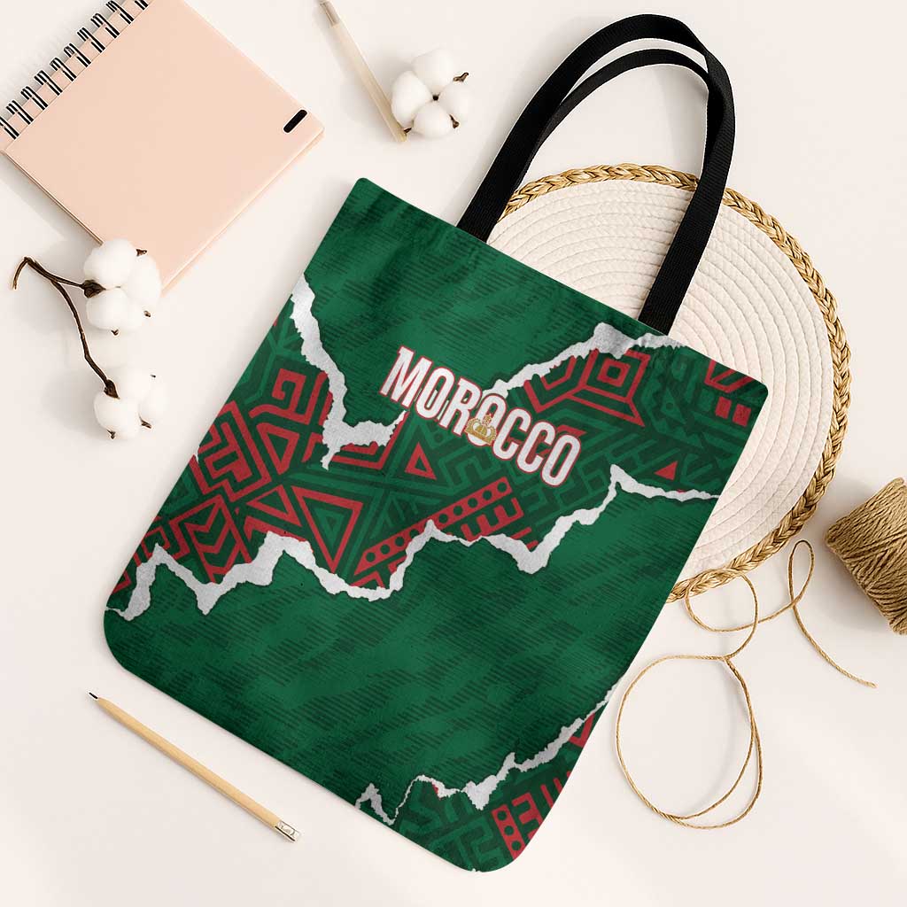 Morocco Football Tote Bag Grunge Motifs