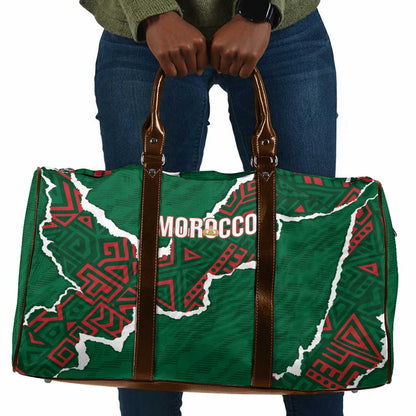 Morocco Football Travel Bag Grunge Motifs