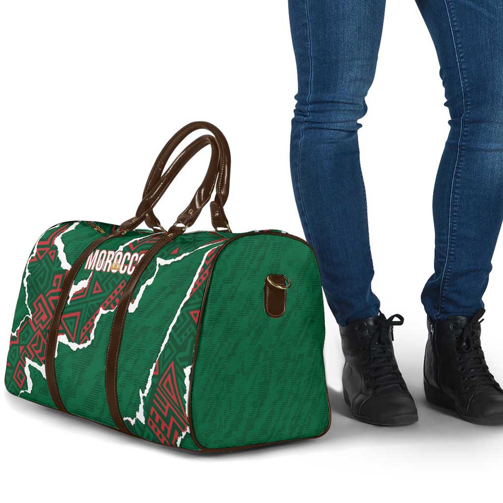 Morocco Football Travel Bag Grunge Motifs