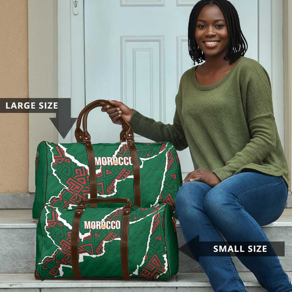 Morocco Football Travel Bag Grunge Motifs