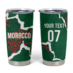 Morocco Football Custom Tumbler Cup Grunge Motifs