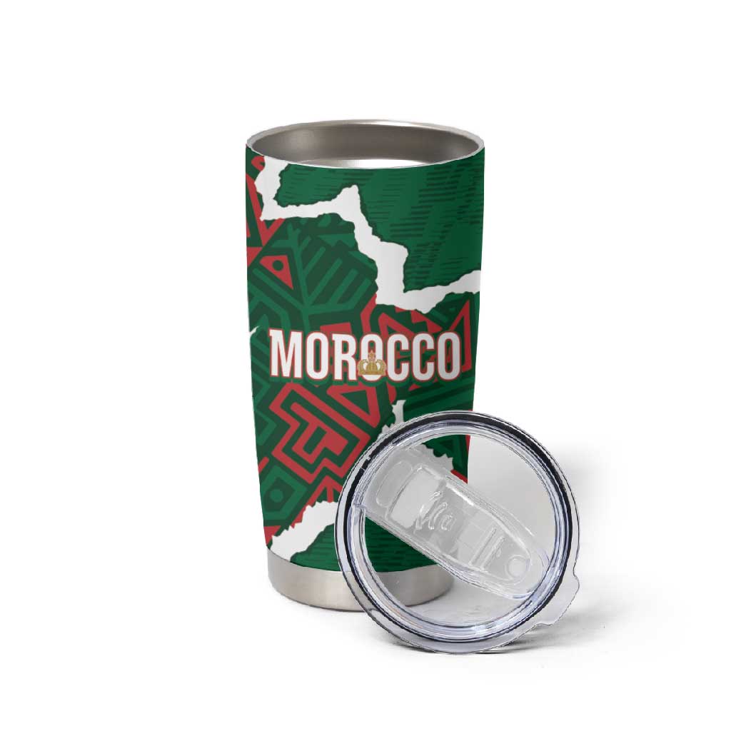 Morocco Football Custom Tumbler Cup Grunge Motifs