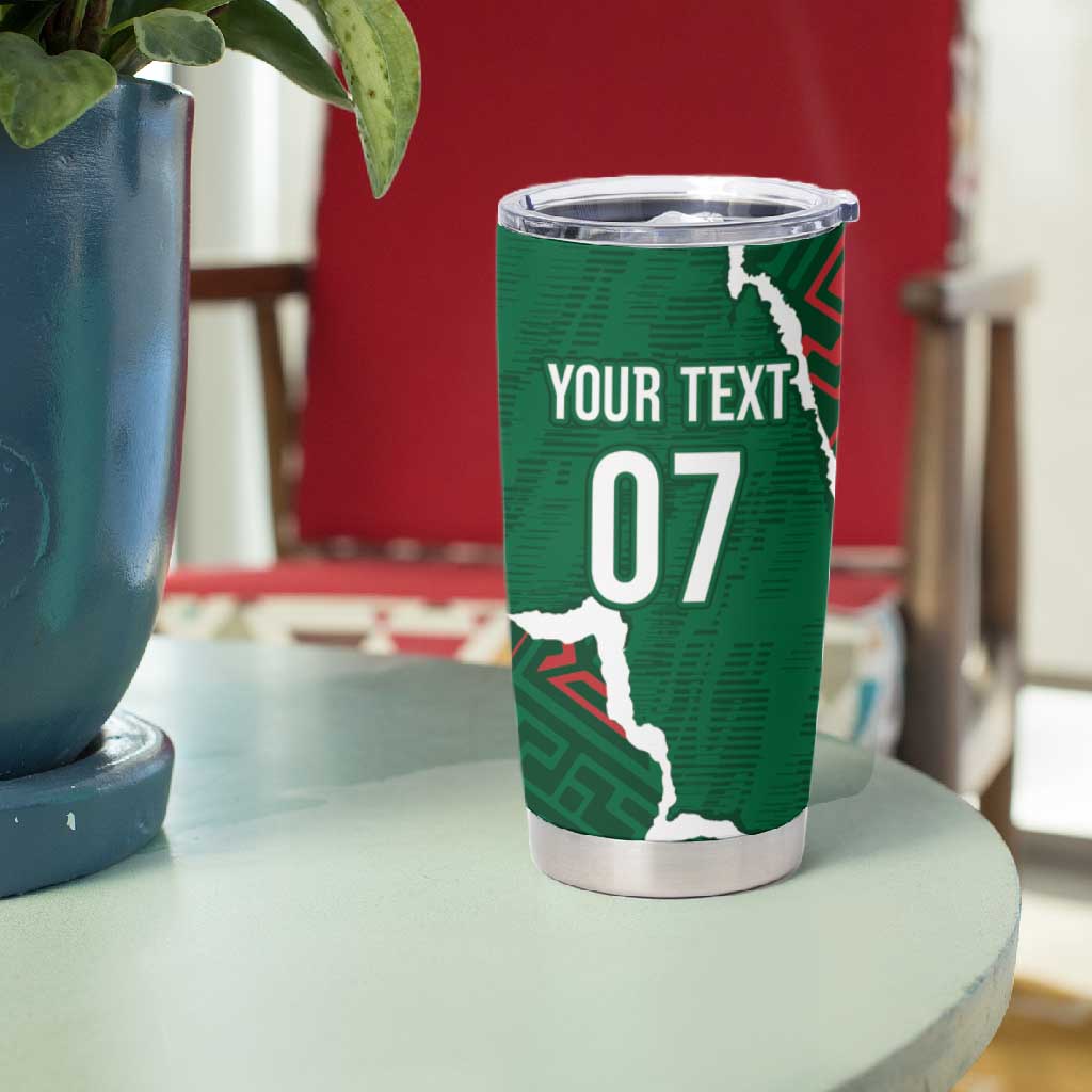 Morocco Football Custom Tumbler Cup Grunge Motifs