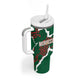 Morocco Football Custom Tumbler With Handle Grunge Motifs