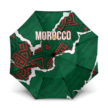 Morocco Football Umbrella Grunge Motifs