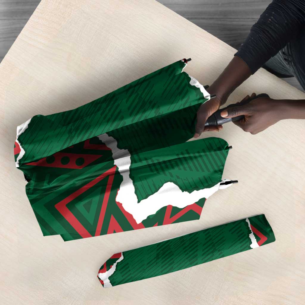 Morocco Football Umbrella Grunge Motifs