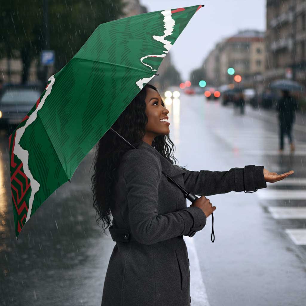 Morocco Football Umbrella Grunge Motifs